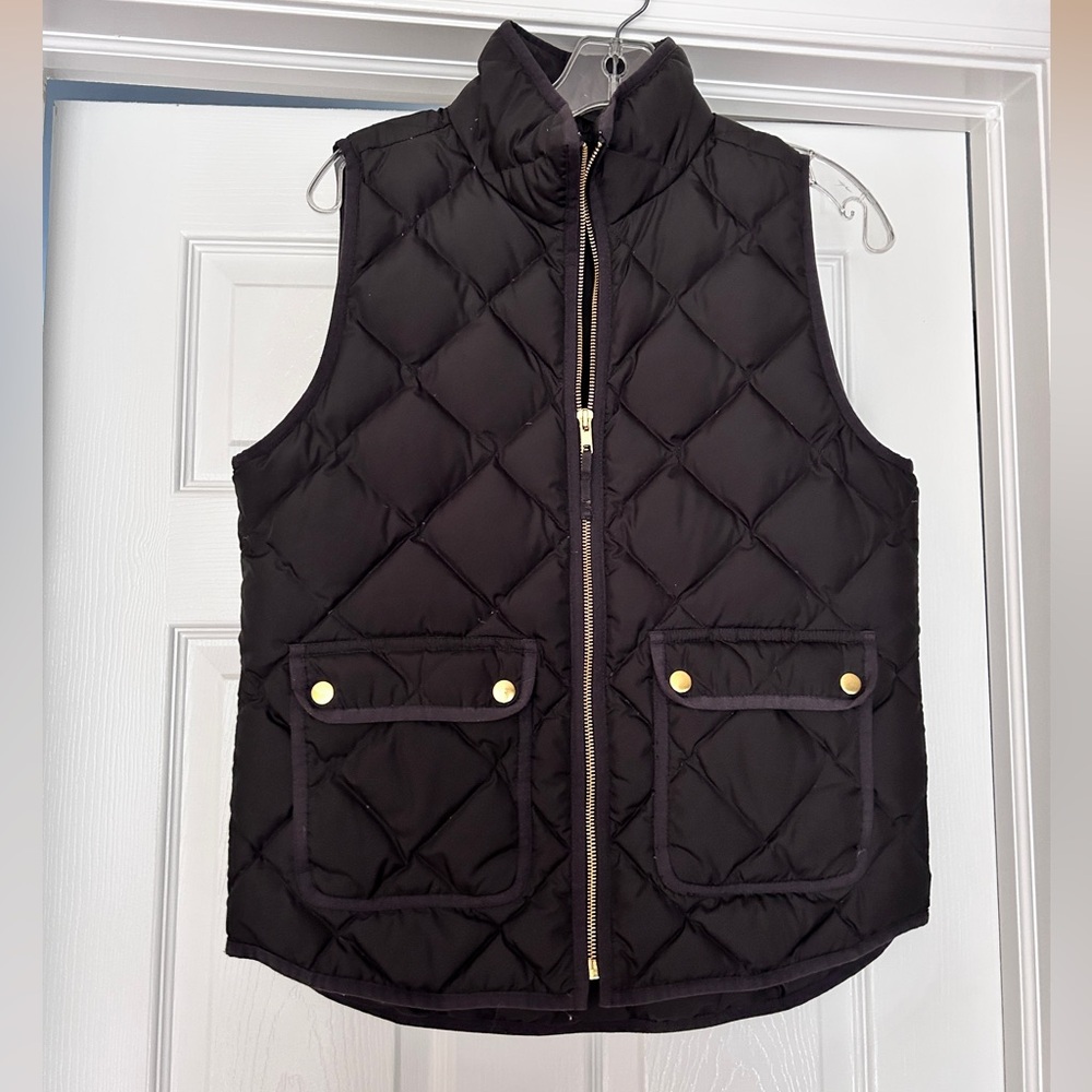J. Crew Black Vest with Gold Zipper
